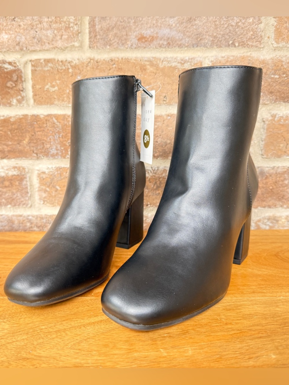 a new day Black Block Heel Ankle Boots
